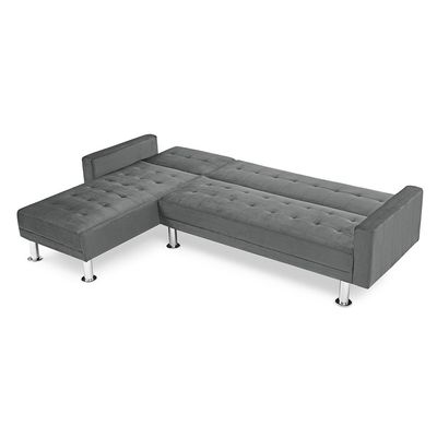 Stingler Reversible Corner Fabric Sofa - Velvet Grey