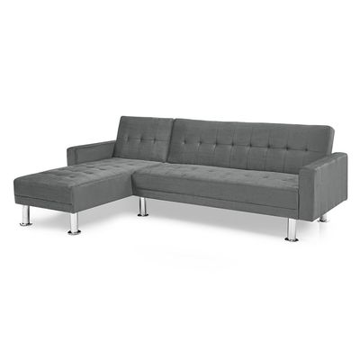 Stingler Reversible Corner Fabric Sofa - Velvet Grey