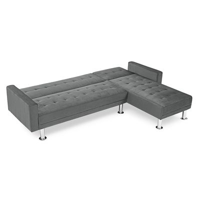 Stingler Reversible Corner Fabric Sofa - Velvet Grey