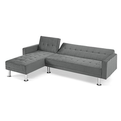 Stingler Reversible Corner Fabric Sofa - Velvet Grey