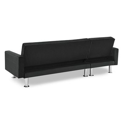 Stingler Reversible Corner Fabric Sofa - Velvet Black