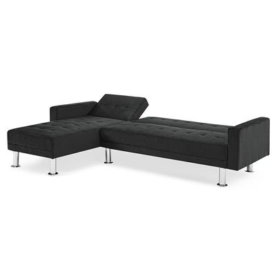 Stingler Reversible Corner Fabric Sofa - Velvet Black