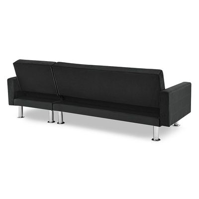 Stingler Reversible Corner Fabric Sofa - Velvet Black