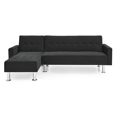 Stingler Reversible Corner Fabric Sofa - Velvet Black