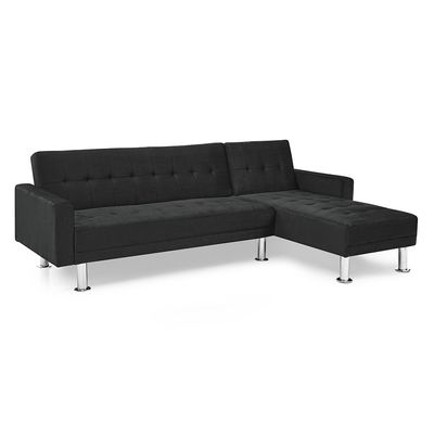 Stingler Reversible Corner Fabric Sofa - Velvet Black