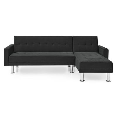 Stingler Reversible Corner Fabric Sofa - Velvet Black