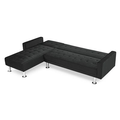 Stingler Reversible Corner Fabric Sofa - Velvet Black