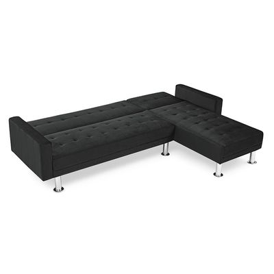 Stingler Reversible Corner Fabric Sofa - Velvet Black