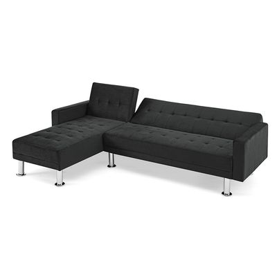 Stingler Reversible Corner Fabric Sofa - Velvet Black