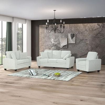 Aerox 3+2+1 Seater Fabric Sofa Set -  Beige