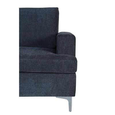 Mikee Corner Fabric Sofa - Dark  Grey