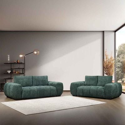 Forbes 3+2 Seater Fabric Sofa Set - Green