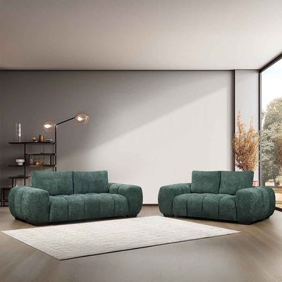 Forbes 2-Seater Fabric Sofa - Green - With 2-Year Warranty