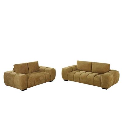 Forbes 3+2 Seater Fabric Sofa Set - yellow