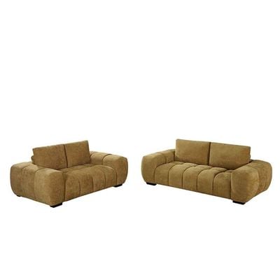 Forbes 3-Seater Fabric Sofa - Yellow - With 2-Year Warranty