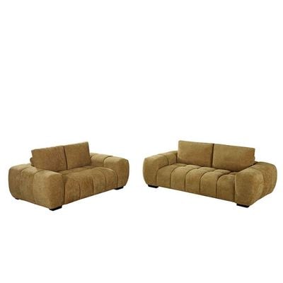 Forbes 2-Seater Fabric Sofa - Yellow - With 2-Year Warranty