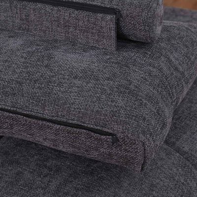 Forbes Sectional Corner Fabric Sofa W/ Ottoman - Dark Grey