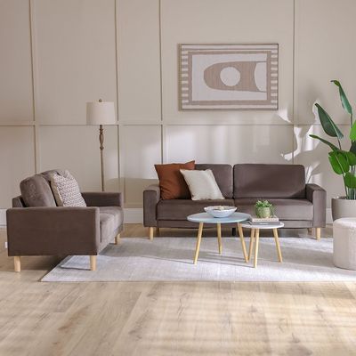 Costarica 3+2 Seater Fabric Sofa Set -  Brown