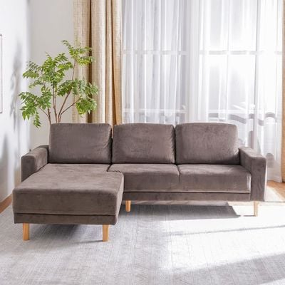 Costarica Left Corner Fabric Sofa - Brown