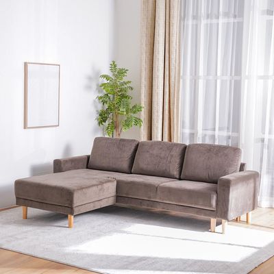 Costarica Left Corner Fabric Sofa - Brown