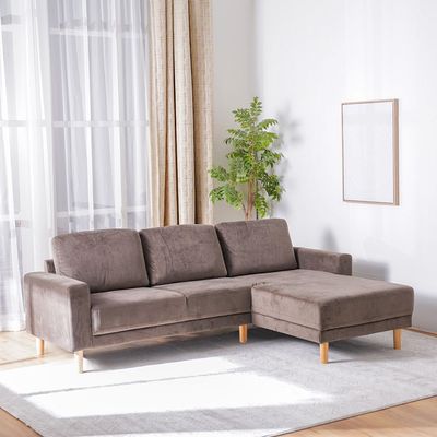 Costarica Right Corner Fabric Sofa - Brown