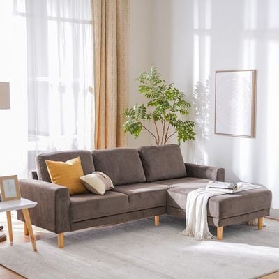 Costarica Right Corner Fabric Sofa - Brown