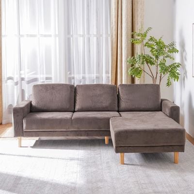 Costarica Right Corner Fabric Sofa - Brown