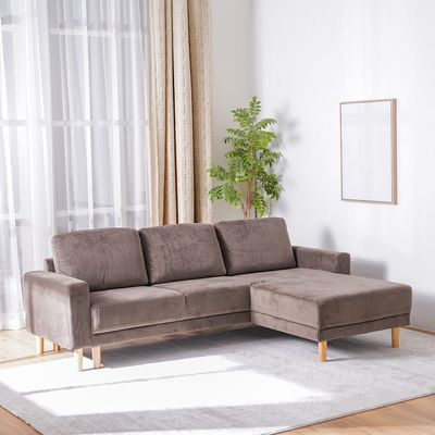 Costarica Right Corner Fabric Sofa - Brown