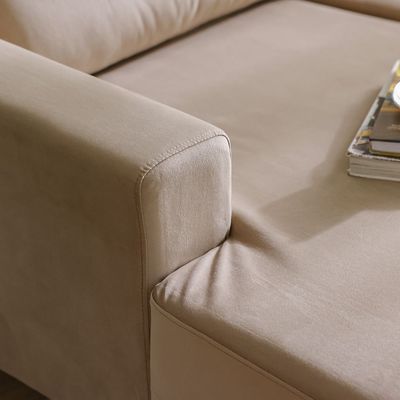 Costarica Left Corner Fabric Sofa - Light Brown