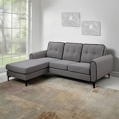 Melba Fabric Corner Sofa - Grey