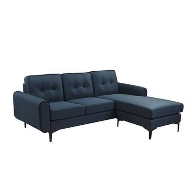 Melba Fabric Corner Sofa - Blue