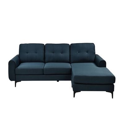 Melba Fabric Corner Sofa - Blue