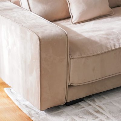 Mellinda Fabric Corner Sofa  - Light Brown