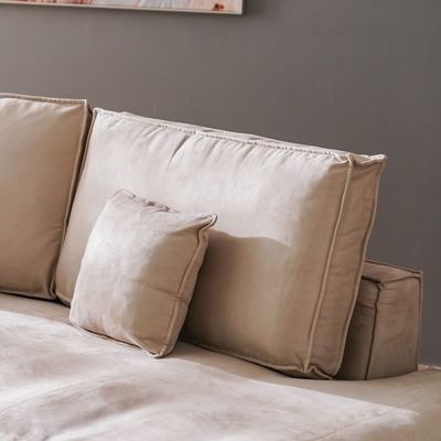 Mellinda Fabric Corner Sofa  - Light Brown