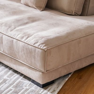 Mellinda Fabric Corner Sofa  - Light Brown