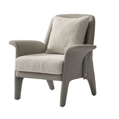 Freda 1 Seater Fabric Accent Chair- Off White / L. Grey