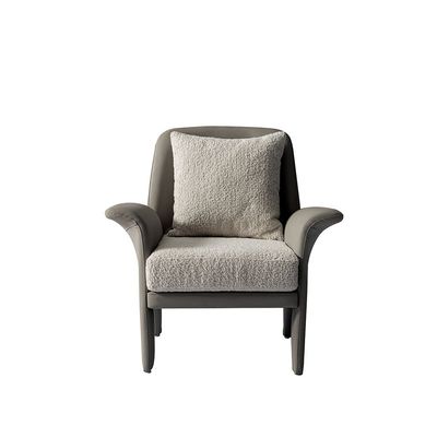 Freda 1 Seater Fabric Accent Chair- Off White / L. Grey