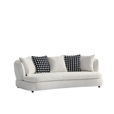 Lanister 3 Seater Fabric Sofa- White