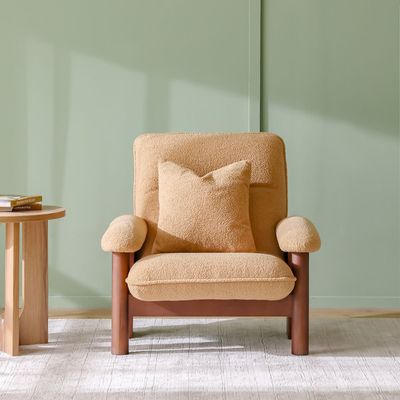 Strand  1 Seater Fabric Accent Chair- Beige