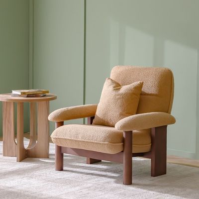 Strand  1 Seater Fabric Accent Chair- Beige