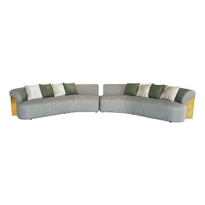 Oaklee 6-Seater Fabric Corner Sofa - Grey - With 2-Year Warranty