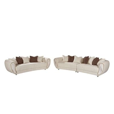 Abba 4+3 Seater Fabric Sofa Set - Beige