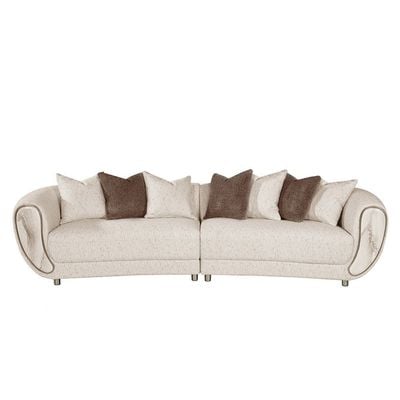 Abba 4+3 Seater Fabric Sofa Set - Beige