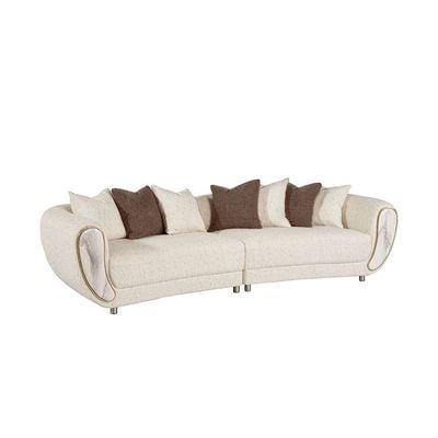 Abba 4+3 Seater Fabric Sofa Set - Beige