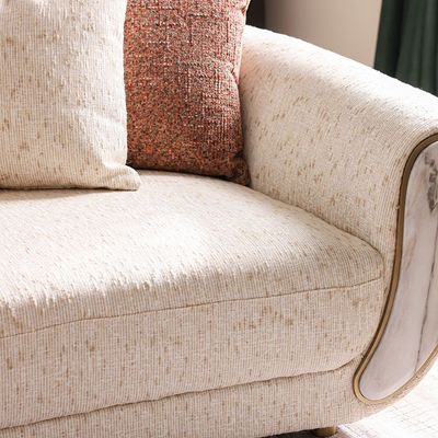 Abba 4-Seater Fabric Sofa - Beige - With 2-Year Warranty