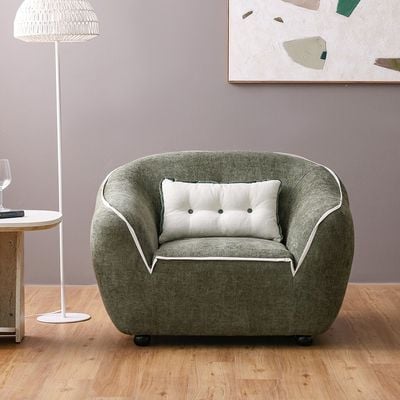 Tensor 1 Seater Fabric  Sofa - Green