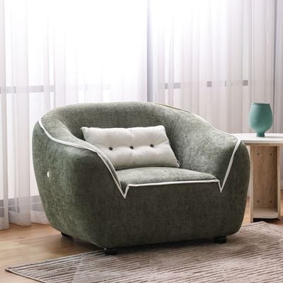 Tensor 1 Seater Fabric  Sofa - Green