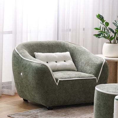 Tensor 1 Seater Fabric  Sofa - Green