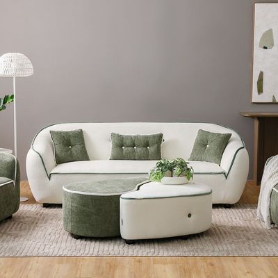 Tensor 3 Seater Fabric  Sofa - White