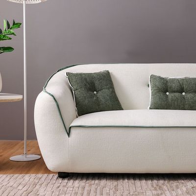 Tensor 3-Seater Fabric Sofa - White - With 3-Year Warranty